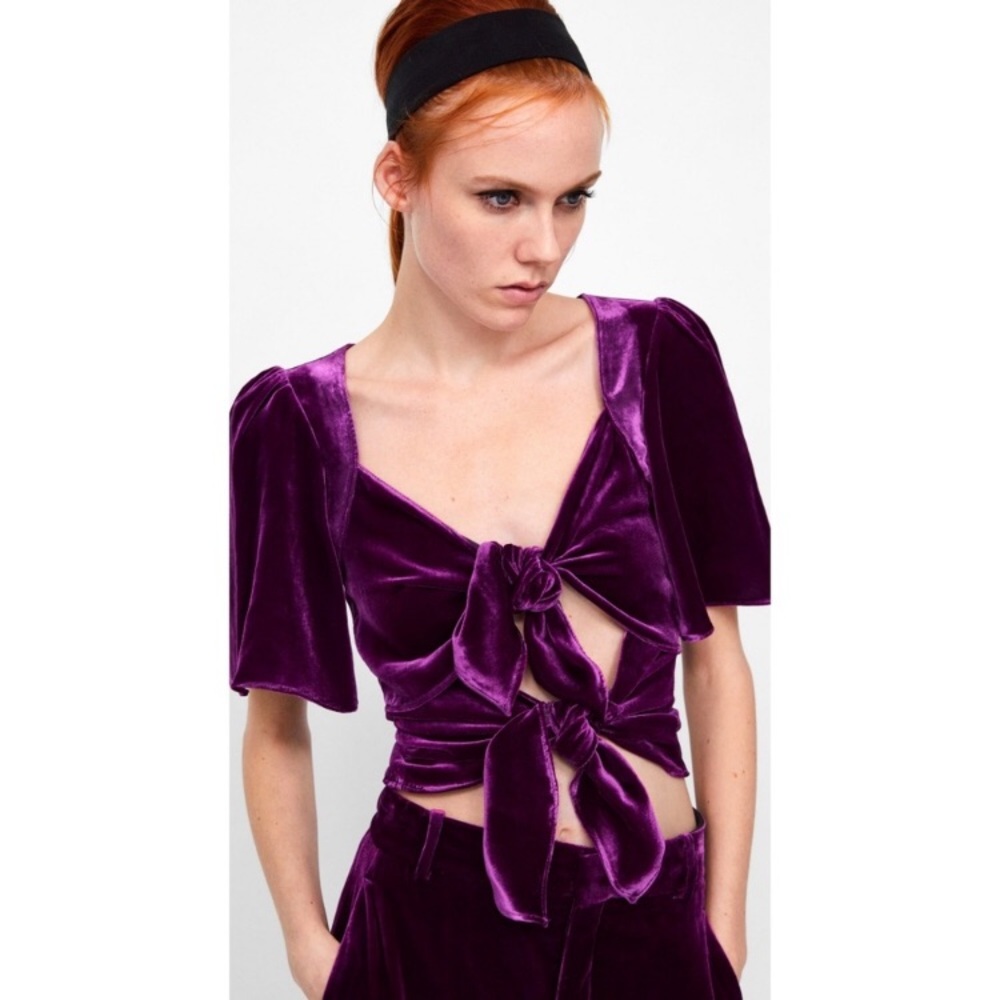 Zara velvet top